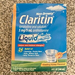 Brand New Claritin Non Drowsy Liquid Cooling Honey Flavored 8 oz Expires 03/2026